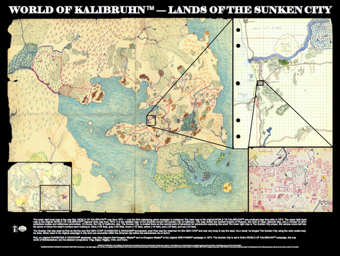 World of Kalibruhn (TM) — Lands of the Sunken City Maps Poster
